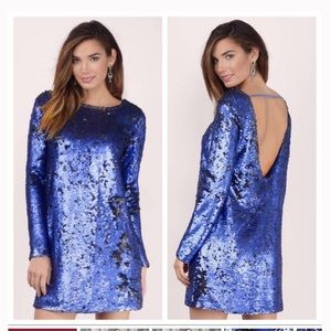 MinkPink Blue Sequin “The Great Escape” Dress